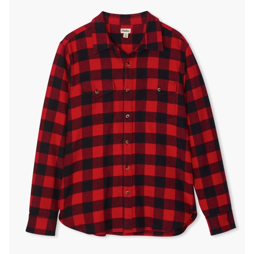 New Hatley‎ Heritage Red Shirt Mens Large Red Buffalo Plaid